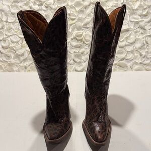 Nomad Brown Leopard Western Boots